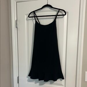 Black Aerie Athletic Romper Dress with Ruffle Hem